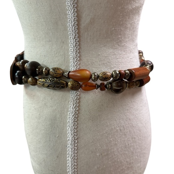 New York Studio Genuine Belt Different Beading In Between Leather At Ends M main image 7